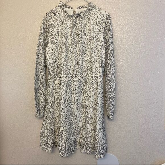 Art Class black and white lace long elastic cuff sleeve girl dress L 10/12 - Picture 2 of 9